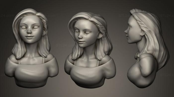 Статуэтки девушки (Девушка торс, STKGL_0018) 3D модель для ЧПУ станка